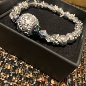 Beautiful beaded,  crystal stretch bracelet